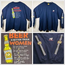 VTG Y2K 2007 Big Dogs Brewery “beer is better than women” Men’s Long Sleeve 4XL