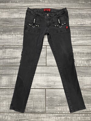 Denim Tripp Rave Pants Vtg Tripp NYC Skinny Jeans Black Bondage