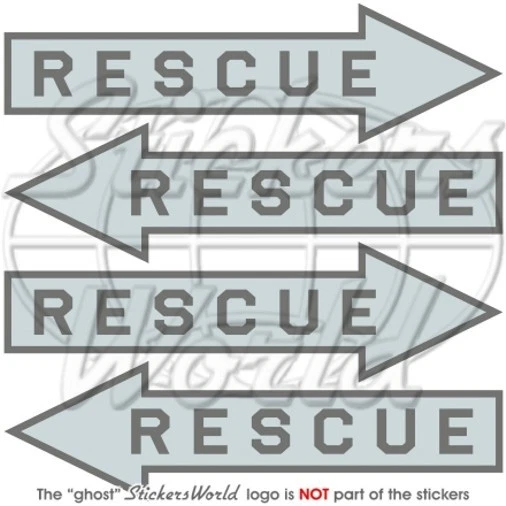 RESCUE LowVis Pfeil Luftwaffe USAF NATO Flugzeug Rettungspfeil 50mm Aufkleber x4 - Bild 1 von 1