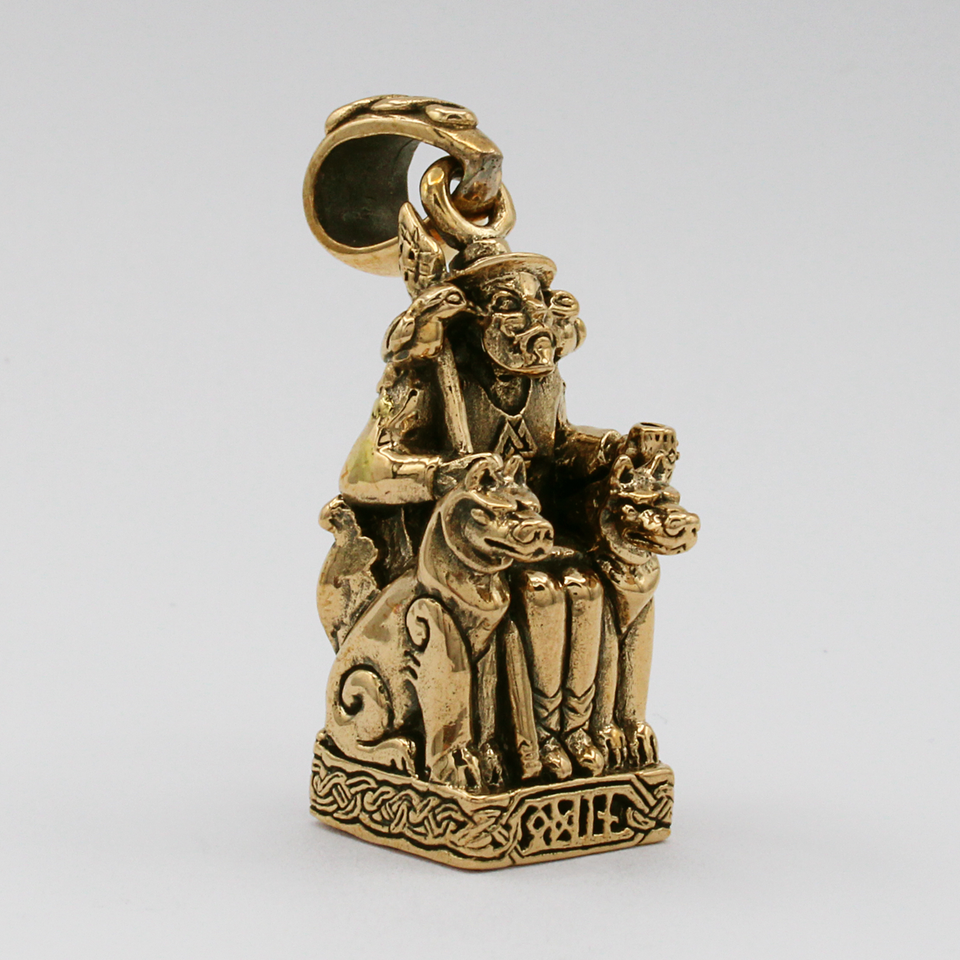 Bronze Odin the All Father Pendant Dryad Design Asatru Norse Runes ...