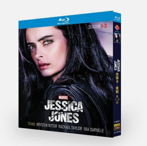 Jessica Jones: Sezon 1-3 seriale telewizyjne Blu-ray 4 płyty All Region free angielski w pudełku - Zdjęcie 1 z 2