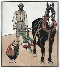 12117.Decoration Poster.Room wall art decor.Home Interior design.Farmer plowing