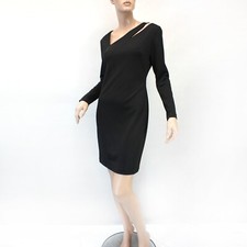 New Alexia Admor little black cocktail Party back slit dress long sleeve Medium