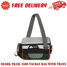 Ozark Trail 3500 Tackle Bag With Trays, Easy-Access Mesh Pocket, Gray, Polyester