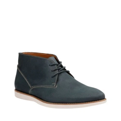 Clarks Men s Franson Top Navy Nubuck Desert Boots UK 9 10 RRP 120