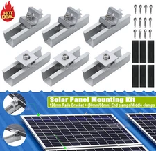 Solar Panel System Mounting Rack Rail with clamps + brackets for Boat /RV /Roof