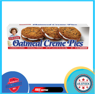 Little Debbie Oatmeal Crème Pies, 12 Individually Wrapped Sandwich Cookies