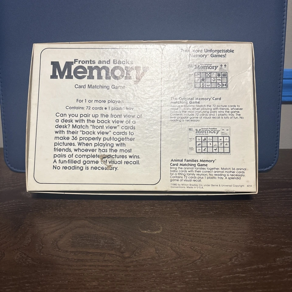 VINTAGE Fronts and Backs Memory Game COMPLETE Milton Bradley 1984 Matching - Image 3 of 4
