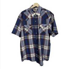 Vintage Ely Cattleman Shirt Pearl Snap Plaid Western XL