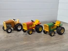 LOT of 3 Vintage Tiny TONKA BUDDY L Tractor 811002 Green Yellow Brown Red Toy