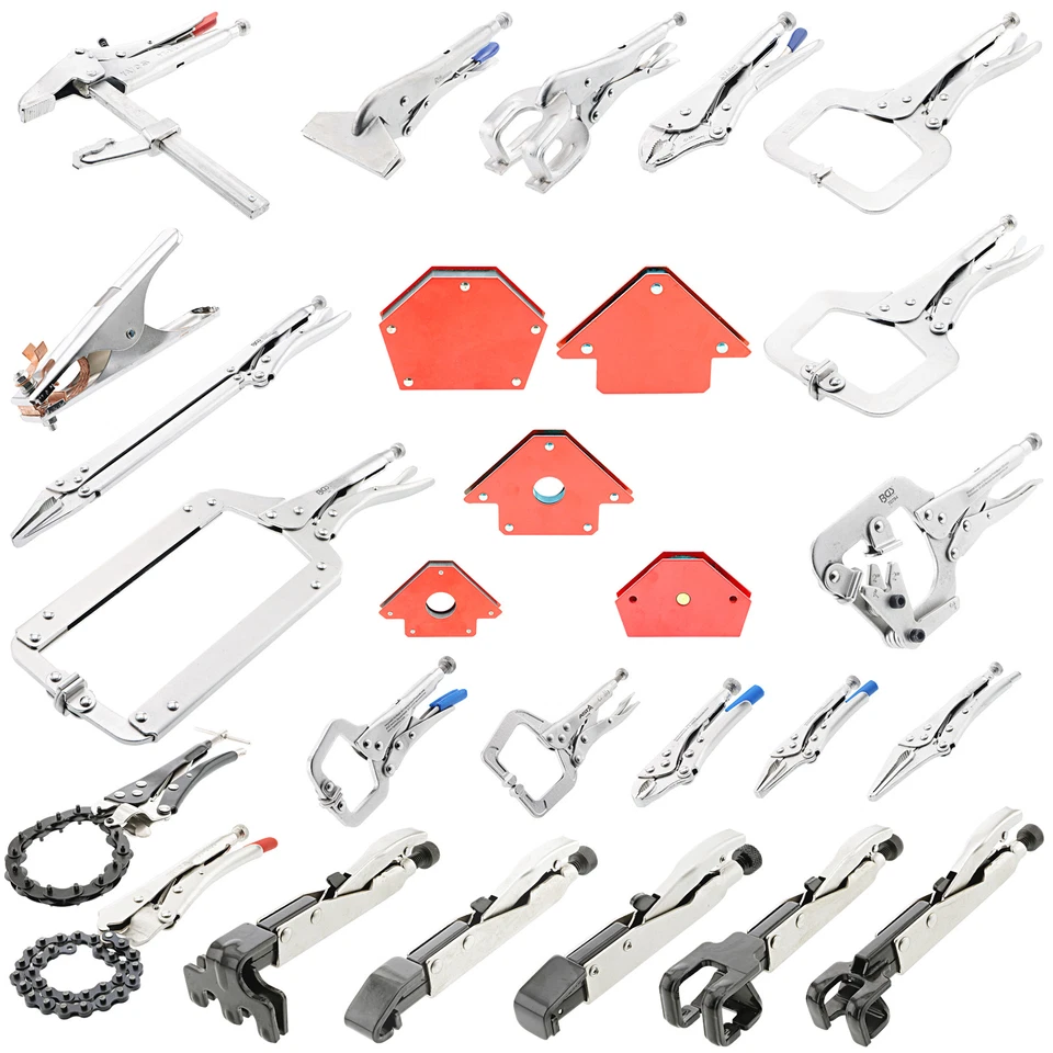 ASTA / BGS TECHNIC / YATO Gripzange Schweisser Karosserie Fest Stell Klemm Punkt Kant Rohr Grip Zangen Set