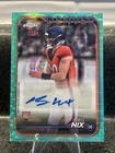 2024 Topps Chrome - Rookie Autographs Bo Nix #RA-BNI Aqua Sonar Refractor /199