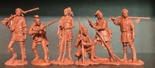 PLASTIC PLATOON Woodland Indians Toy soldiers 1:32  Full set Soft plastic