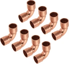MECCANIXITY 90 Degrees Elbow Copper Pipe Fitting Brazing 5/16 Inch, 