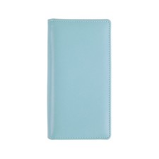 Leather Checkbook Cover for Men Women RFID Blocking by GNEGNI Airy Blue