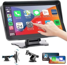 Portable Wireless Car Stereo with Apple CarPlay/Android Auto,7" HD Portable Touc