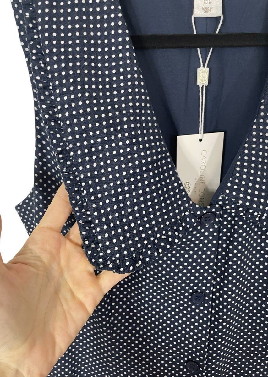 【Caroline Constas】 Polka-dotコットンブレンドクロップトップ Caroline Constas Polka-dot cotton-blend crop top Caroline