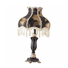 European Style Table Lamps Handmade Fabric Lampshade Victorian 22 Inch Desk 