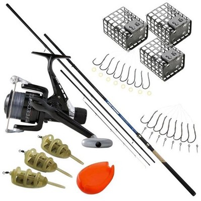 Mikado Set Feeder Rute+Rolle+Schnur+Futterkorb+Haken+Vorfach+Method Feeder Set