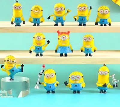 10Pcs/Set Kawaii Minions Toys 3D Eye Despicable Action Figure Kids/Adults Decora