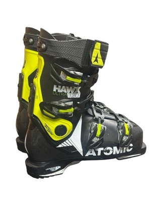 Atomic Hawx Ultra 120 Ski Boots Black Green Mens Size 26.5 Shell No Liners 