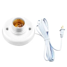 15ft Light Socket with Cord E26/ E27 Light Bulb Socket with On/Off Switch Han...
