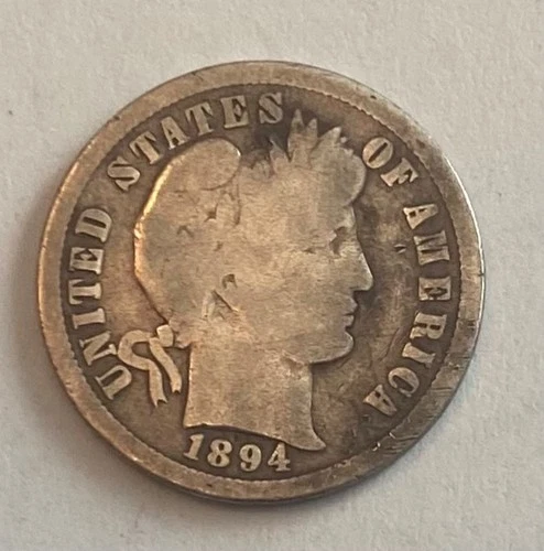 1894-o Barber dime nice vg books for $105