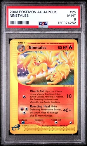 2003 POKEMON AQUAPOLIS #25 NINETALES PSA 9