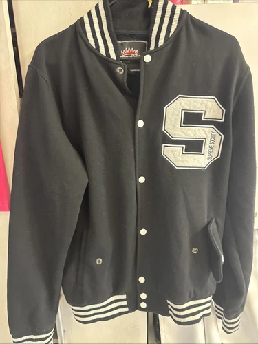 Veste Letterman noire vintage Supreme Society Varsity taille XL