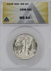 1936-P Walking Liberty Half Dollar ANACS MS64