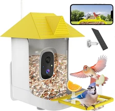 Bird Feeder with Camera,Bird House with Cam for outside Solar Powered,Weatherpro