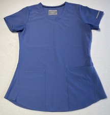 Skechers Size S By Barco Uniforms Scrub Top Women's Blue Stretch 3 Pockets Nurse