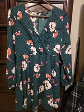 EXPRESS Women's Medium Floral Long Sleeve Knee Length Dress V-Neck