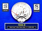 1944-S "Ball Serifs" Variety Washington ➪ Full Details ➪ CONECA # MMS-004 ➪24s