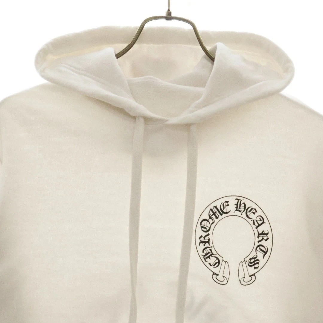 CHROME HEARTS x MATTY BOY CHOMPER FELPA CON CAPPUCCIO FERRO DI CAVALLO PULLOVER BIANCO