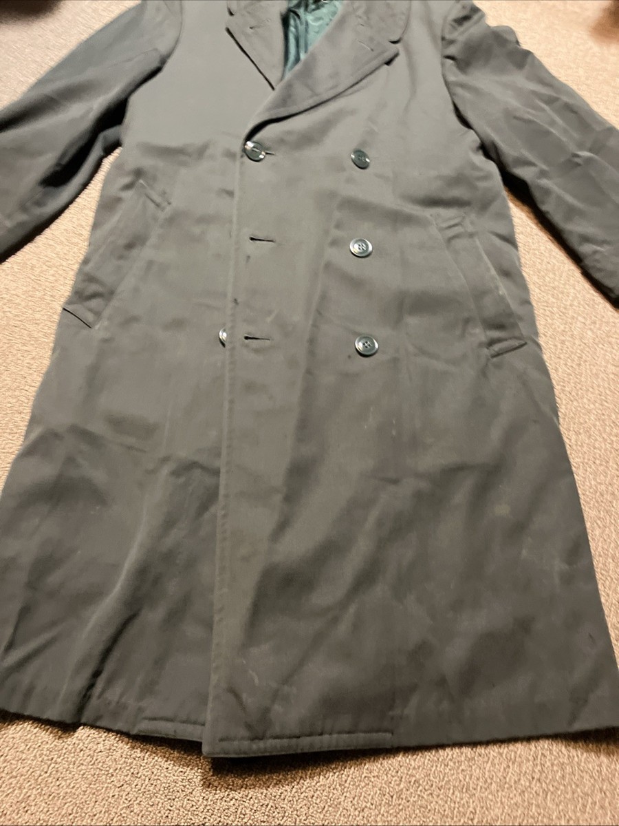 VTG US ARMY MILITARY Wool Trench Coat Overcoat 8405-782-2895 Men