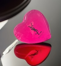 YSL Beaut  Pink Heart Makeup Pouch / Mirror  Lipstick Holder Coin Pouch GWP NEW