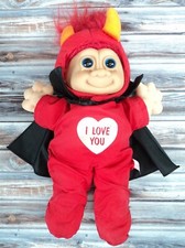 Vintage Russ Troll Kidz Plush Doll - Red Devil - I Love You 