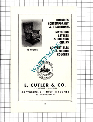 E Cutler & Co High Wycombe Buckinghamshire Wiltshire Small - 1964 Anzeige