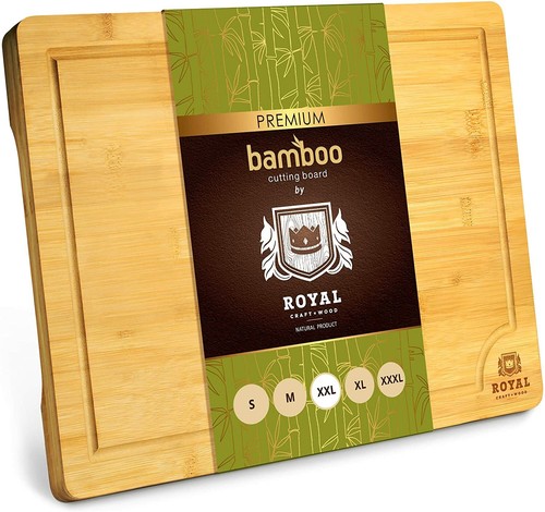 Tabla de cortar madera de bambú para cocina, bloque butoher con asas y ranura de jugo - Imagen 3 de 45