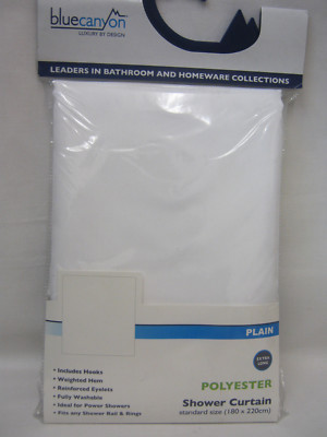 Blue Canyon Bad Dusch Textil Vorhang weiß langer Tropfen 180 cm 220 cm SC320WH