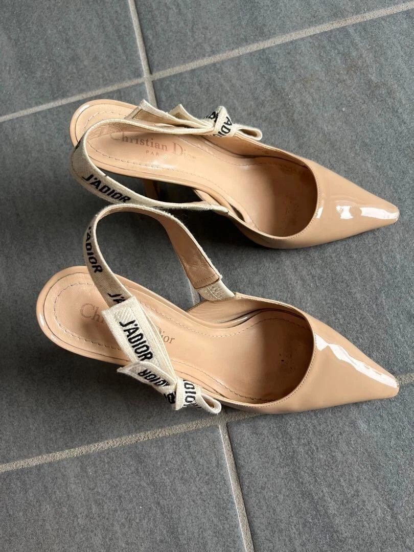 Christian Dior Chaussures Escarpins Talon J'ADIOR Slingback EU 36 US 6 Beige Authentique