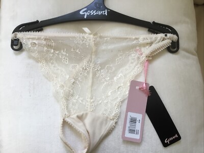 GOSSARD IVORY STRING LACE THONG LARGE BNWT