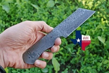 8"CUSTOM HAND FORGED DAMASCUS STEEL HUNTING BLANK BLADE KNIFE FULL TANG AH-1573