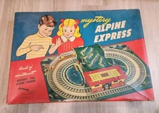 Vintage Automatic Toy Co MYSTERY ALPINE EXPRESS Wind Up Train Set w/ BOX No Key