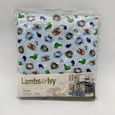 Lambs  Ivy Little Pirates Baby 100 Cotton Fitted Crib Sheet Ship Anchor Whales