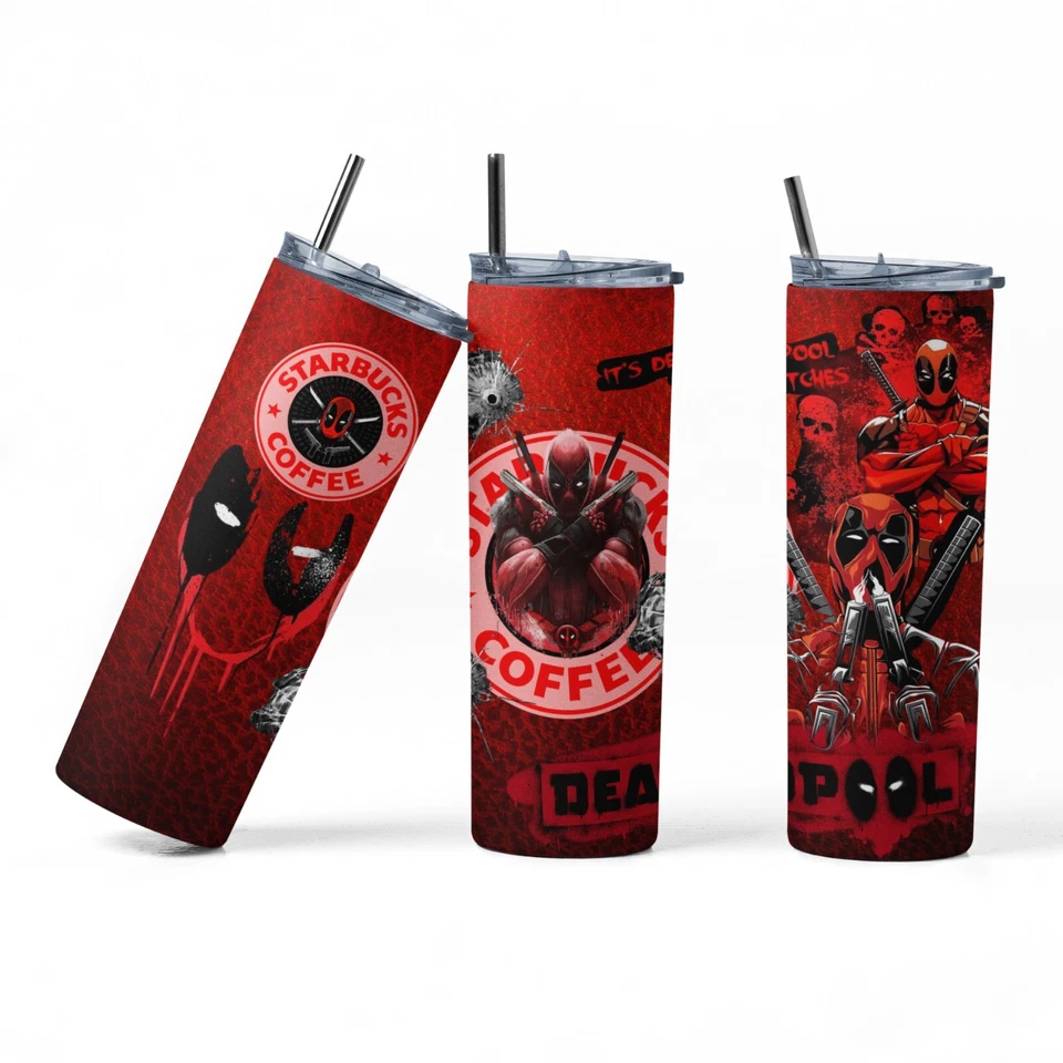 Vaso Deadpool - Vaso delgado de 20 oz - Diseño de sublimación Marvel Foto 3 de 3