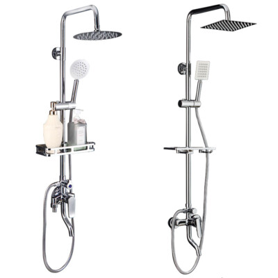 Bathroom Shower Faucet Set with Tub Spout 8''Rainfall Shower Fixture Wall Mounted