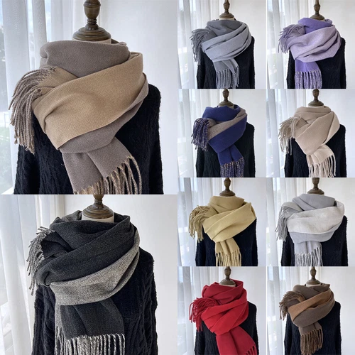 Damen Designer Schal Strickschal Wolle Kaschmir warme Wollschal Winter Scarf DE