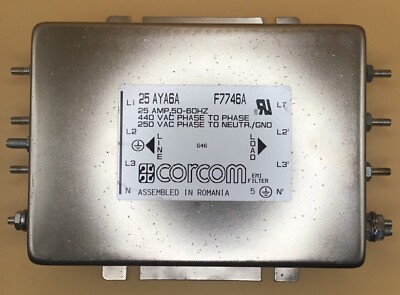 Corcom 25 AYA6A EMI Filter 25A 120/250V